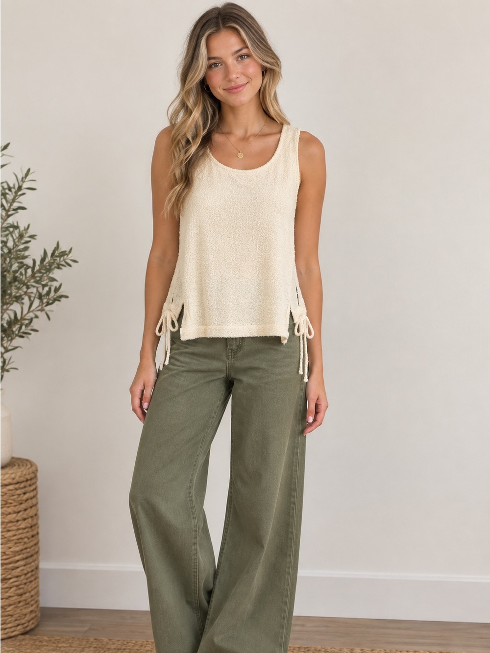 Current Air Ruched sides tank top